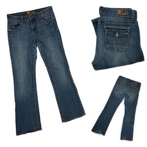 KUT from the Kloth Blue Mid Rise Boot Cut Jeans with Flap Pocket Women’s Size 10